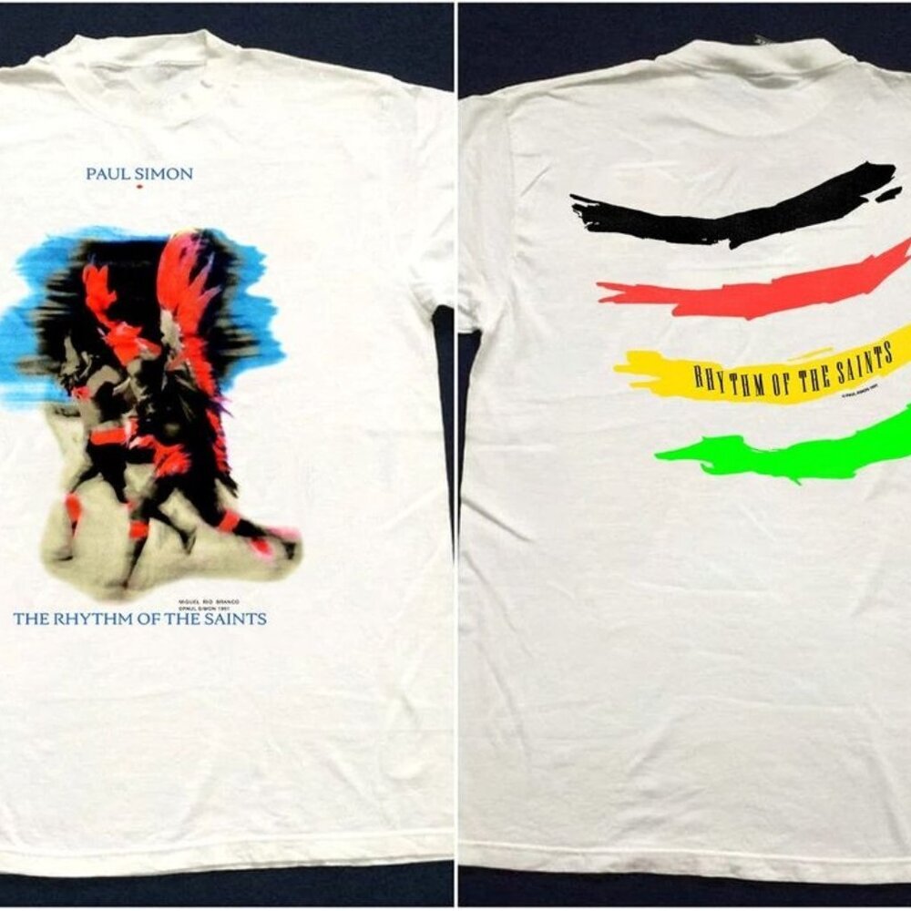 Paul Simon Rhythm Of The Saints 1991 Tour Music Fan Graphic Concert T-Shirt 91